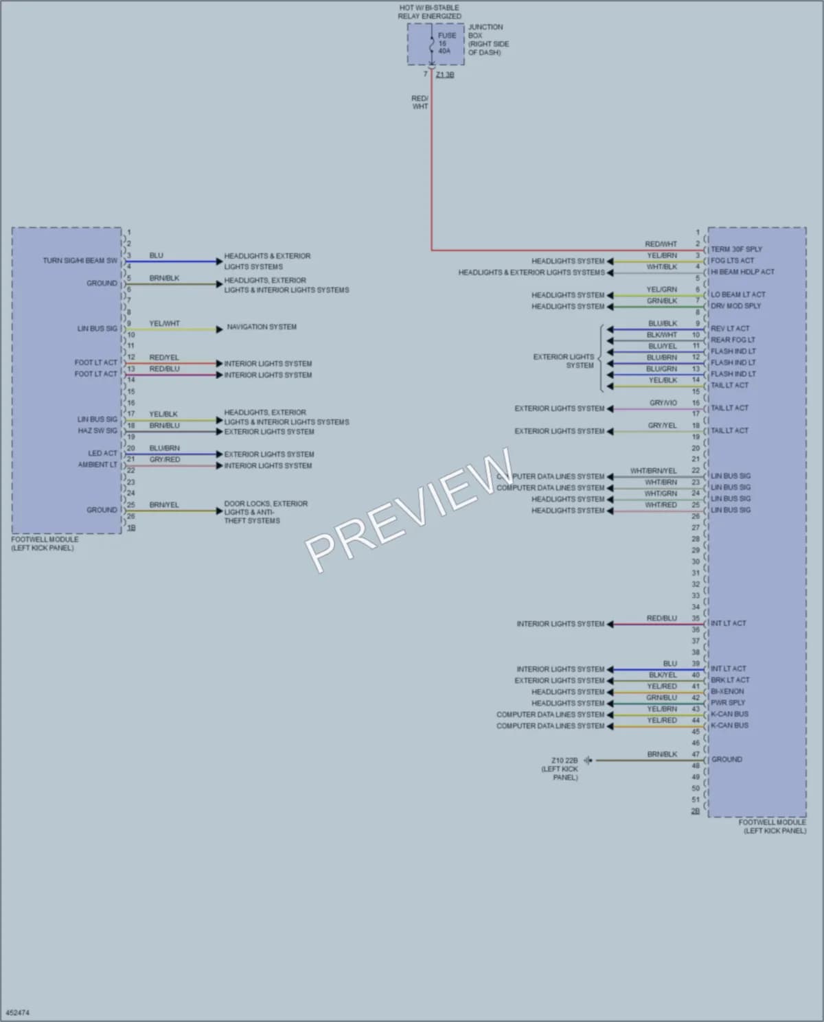 2015 BMW 550i Body Control Modules wiring diagram preview