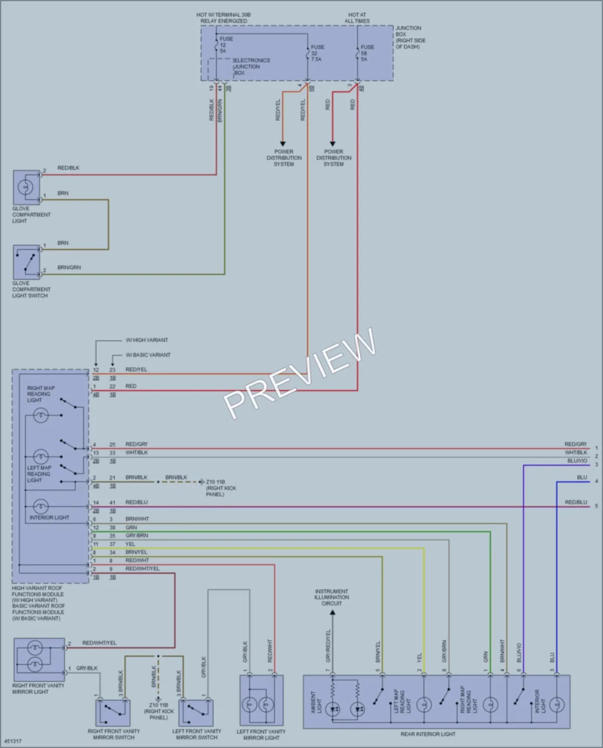 2015 BMW 550i Interior Lights wiring diagram preview
