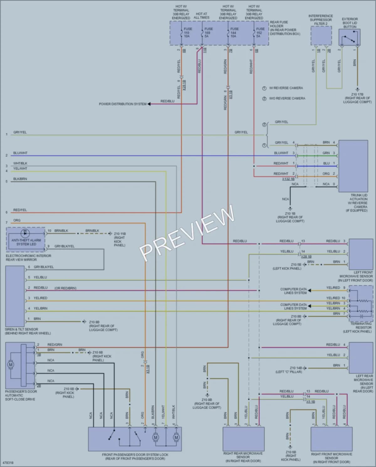 2015 BMW 640i Anti Theft wiring diagram preview