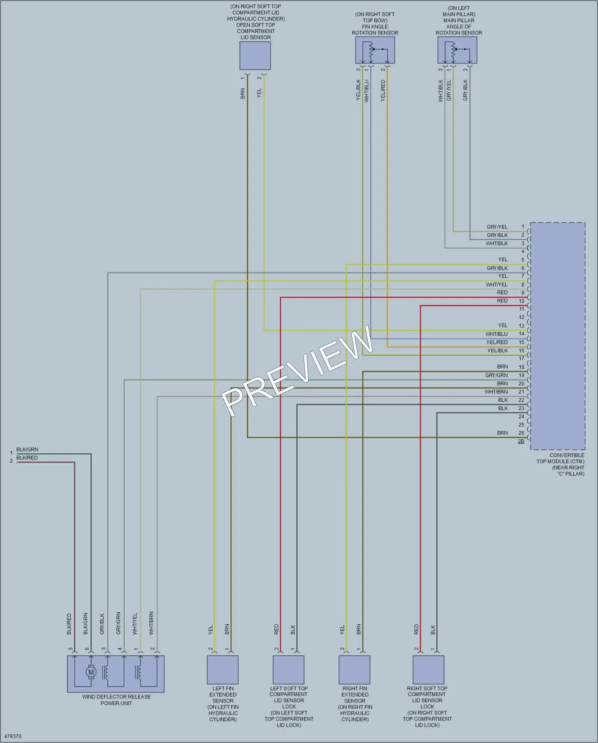 2015 BMW 640i Power Top Sunroof wiring diagram preview
