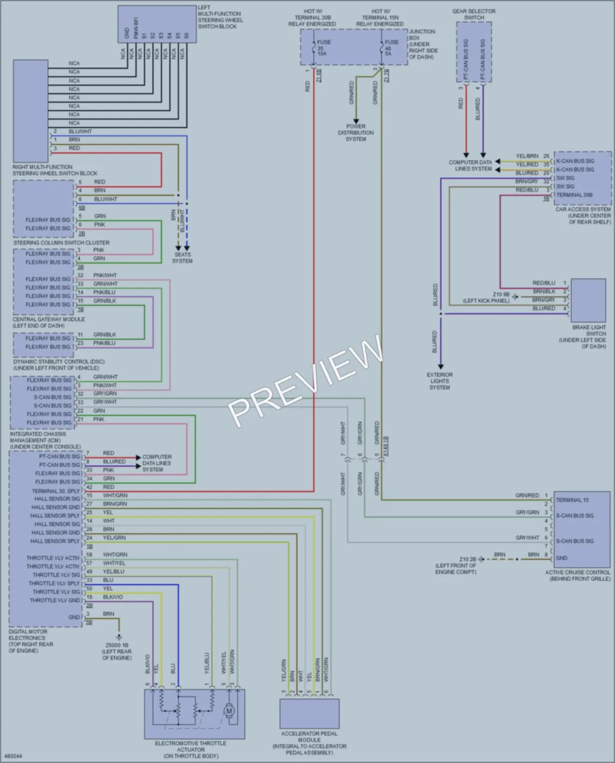 2015 BMW 640iGranCoupe Cruise Control wiring diagram preview