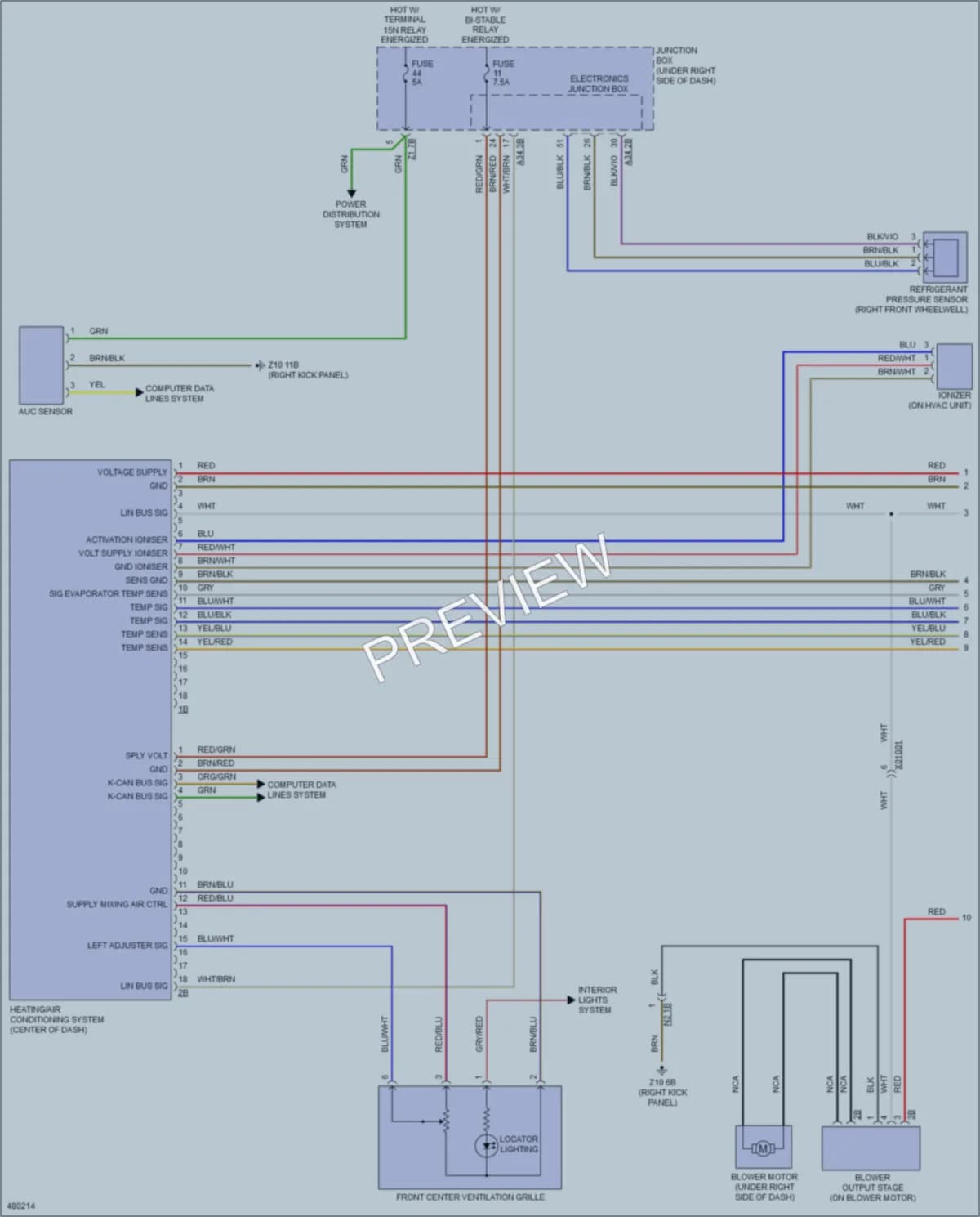 2015 BMW 650i Air Conditioning wiring diagram preview