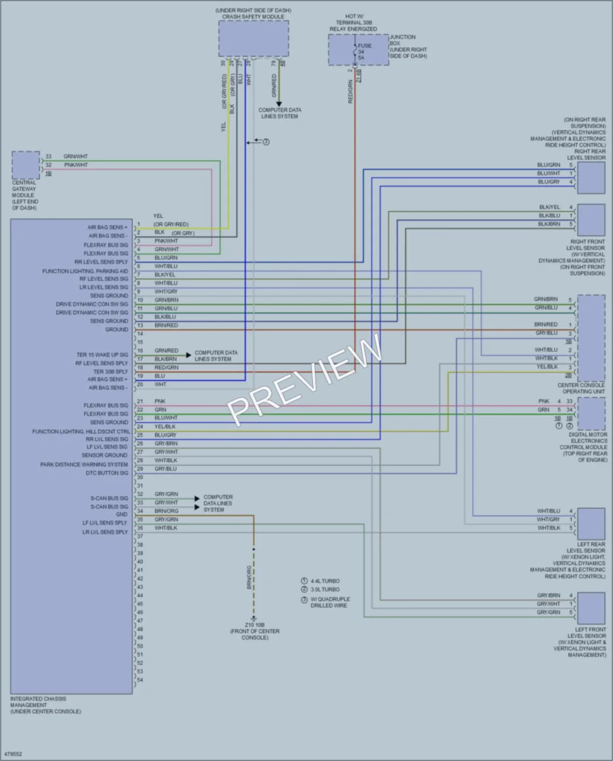 2015 BMW 650i Electronic Suspension wiring diagram preview