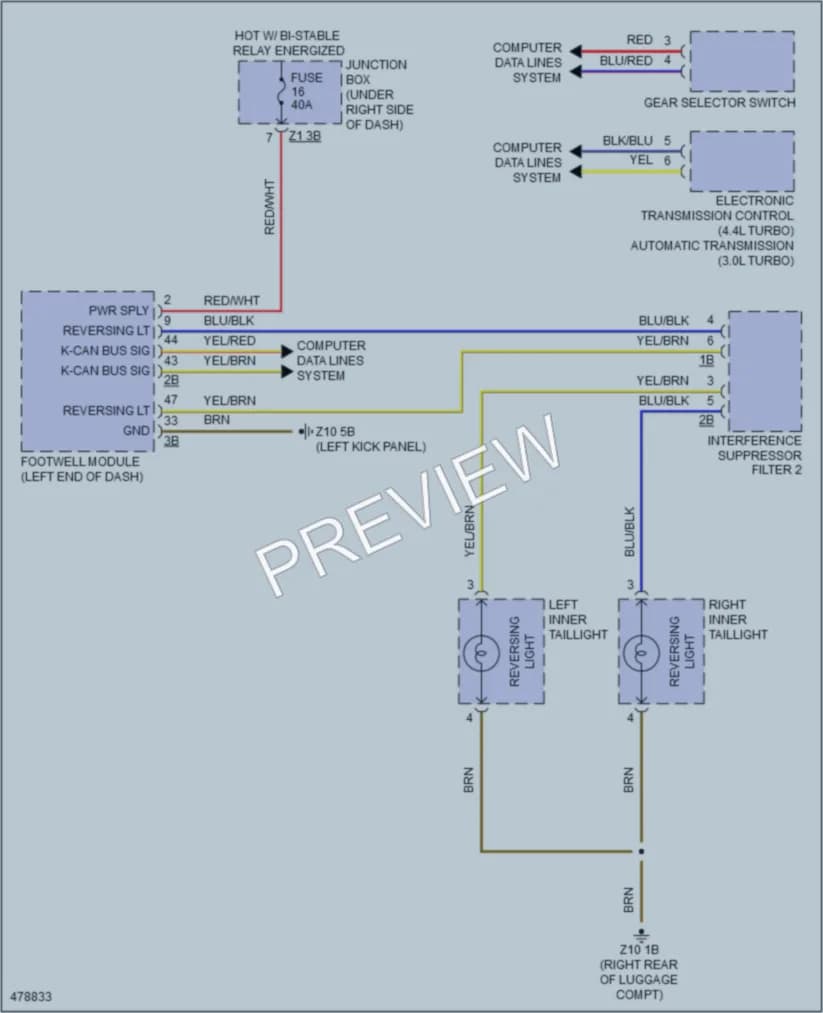 2015 BMW 650i Exterior Lights wiring diagram preview