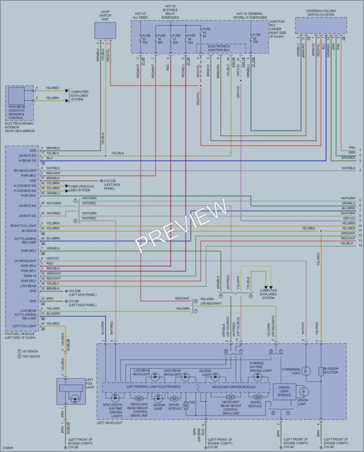 2015 BMW 650i Headlights wiring diagram preview