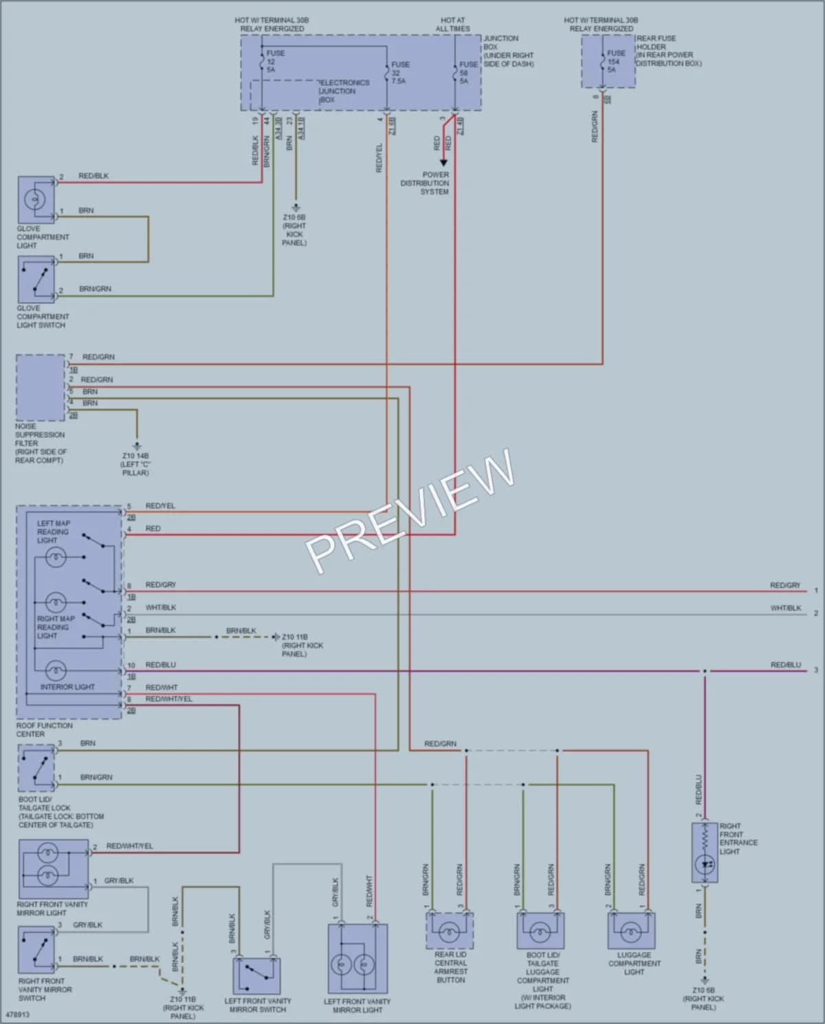 2015 BMW 650i Interior Lights wiring diagram preview