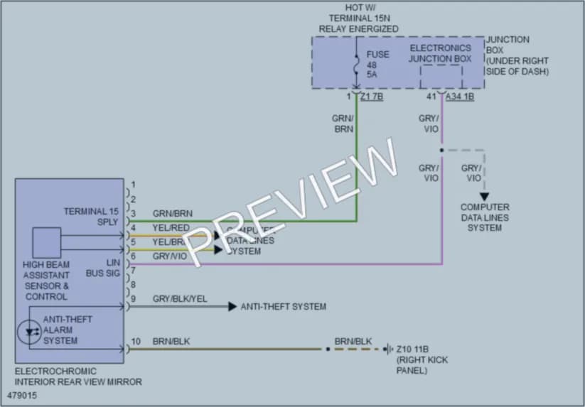 2015 BMW 650i Power Mirrors wiring diagram preview