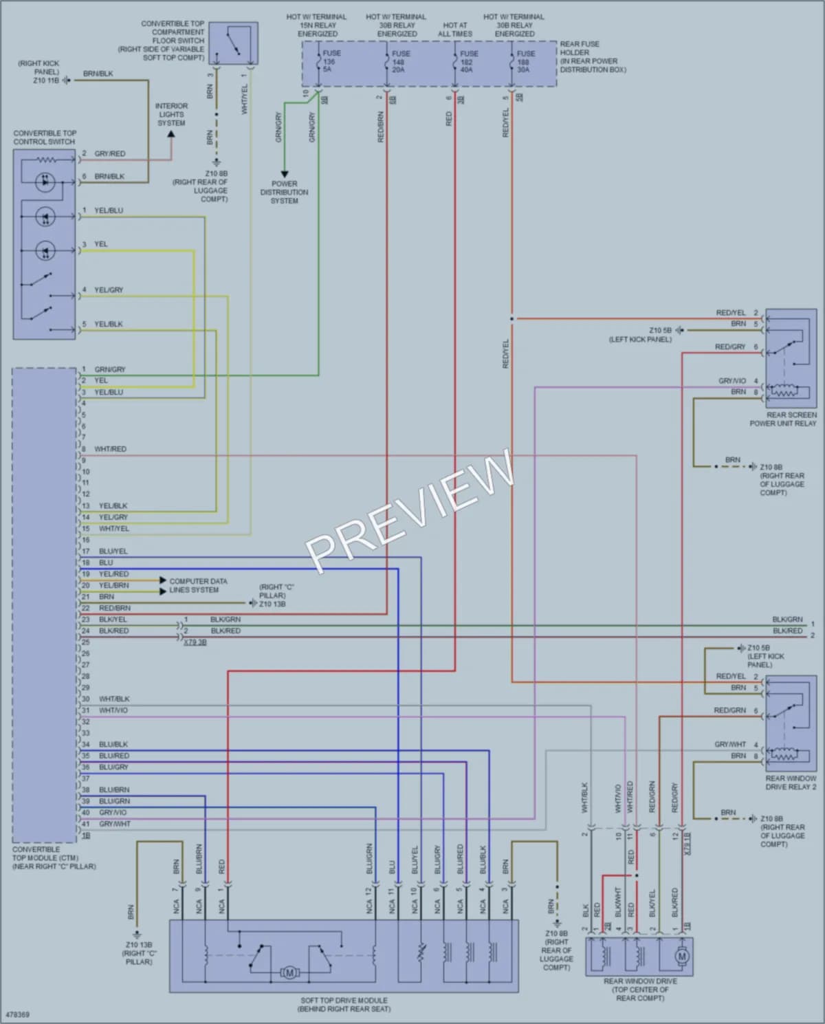 2015 BMW 650i Power Top Sunroof wiring diagram preview