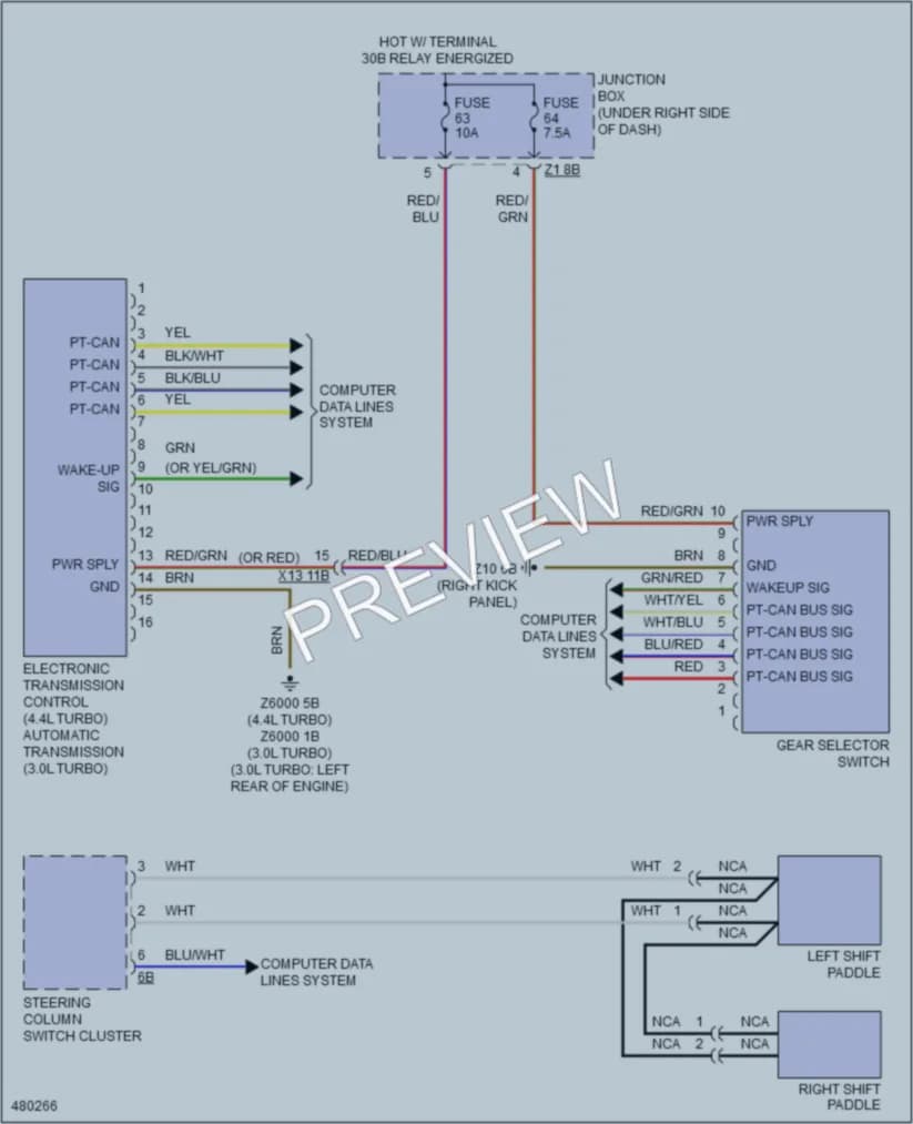2015 BMW 650i Transmission wiring diagram preview