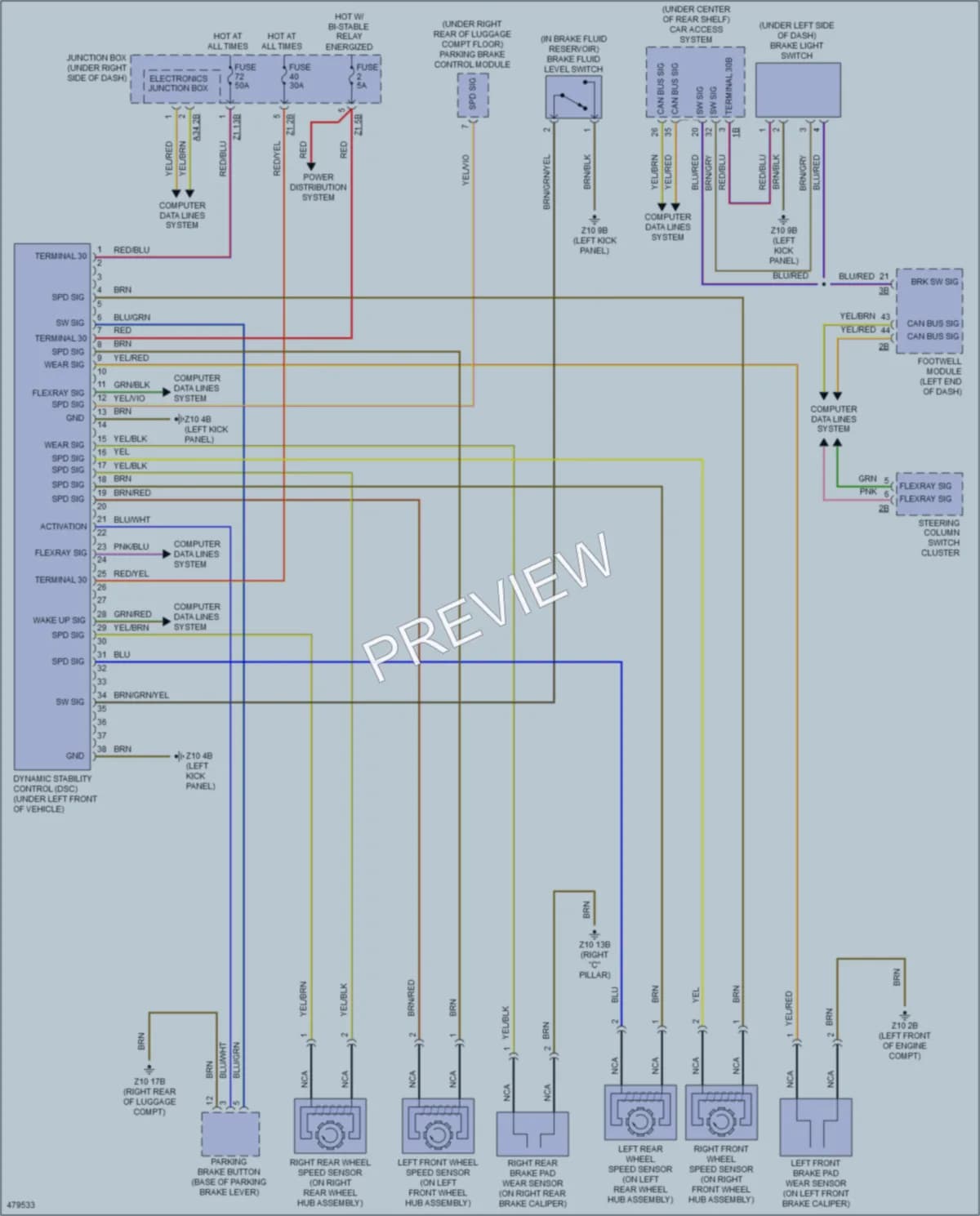 2015 BMW 650iGranCoupe Anti Lock Brakes wiring diagram preview