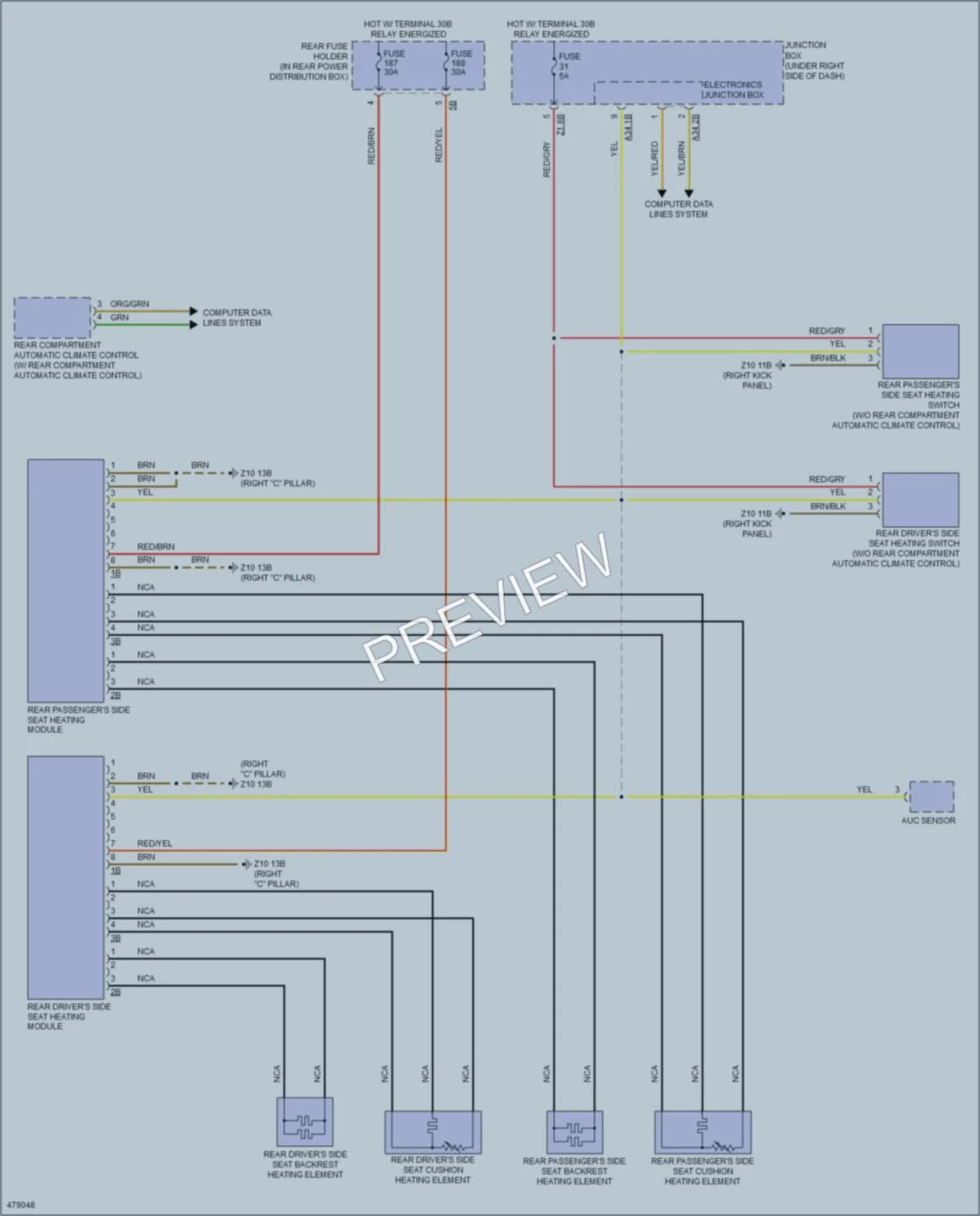 2015 BMW 650iGranCoupe Power Seats wiring diagram preview