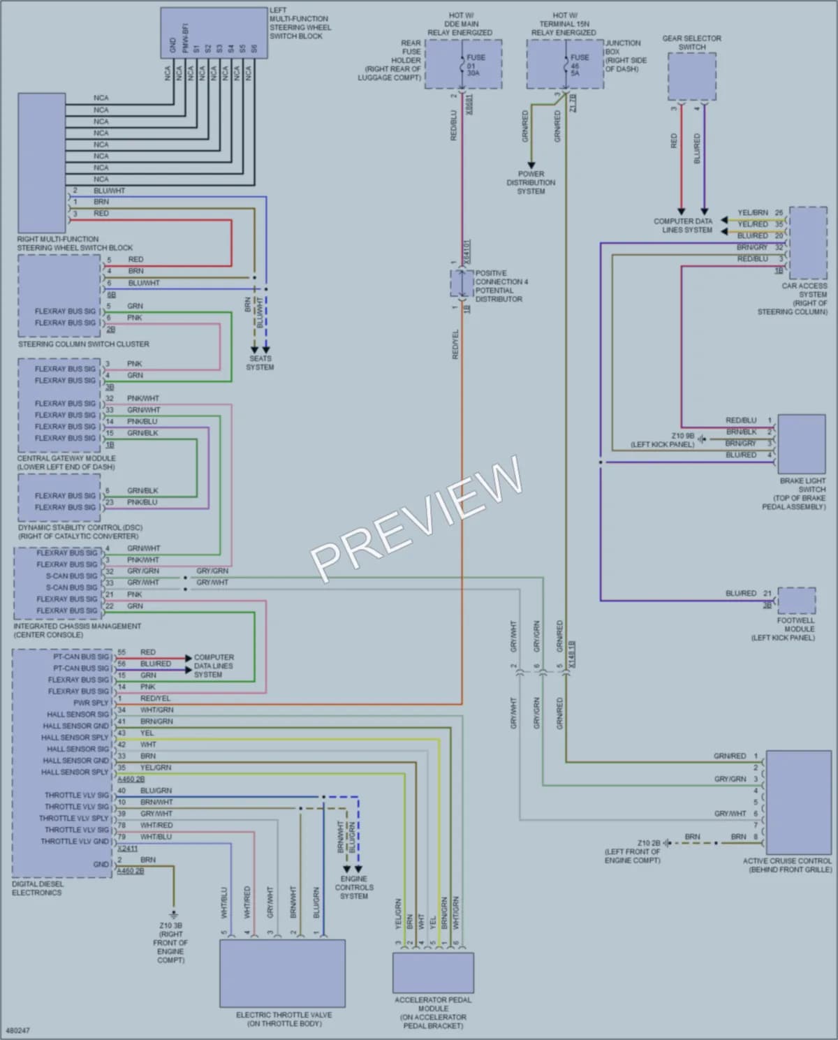 2015 BMW 740Ld Cruise Control wiring diagram preview