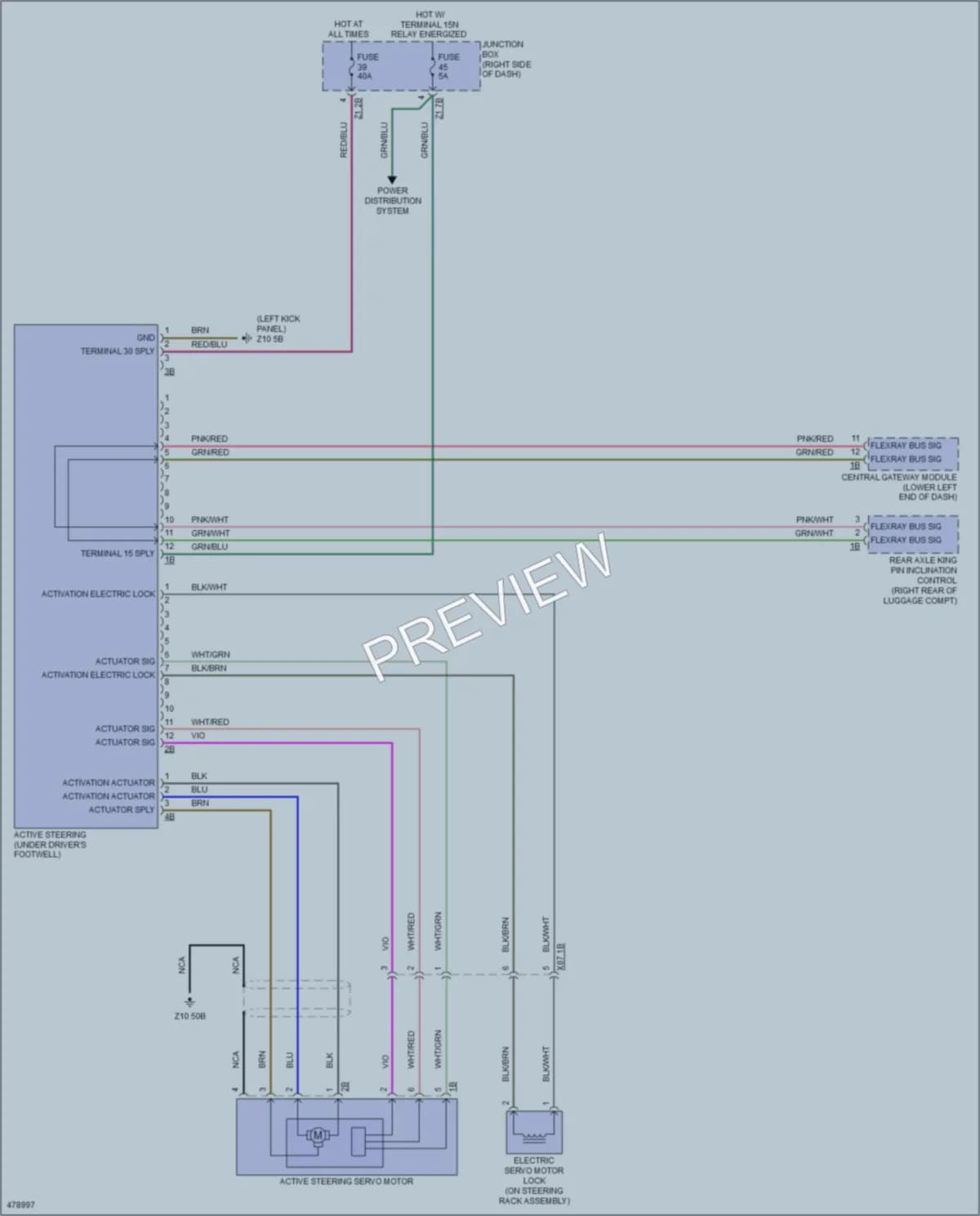 2015 BMW 740Ld Electronic Power Steering wiring diagram preview