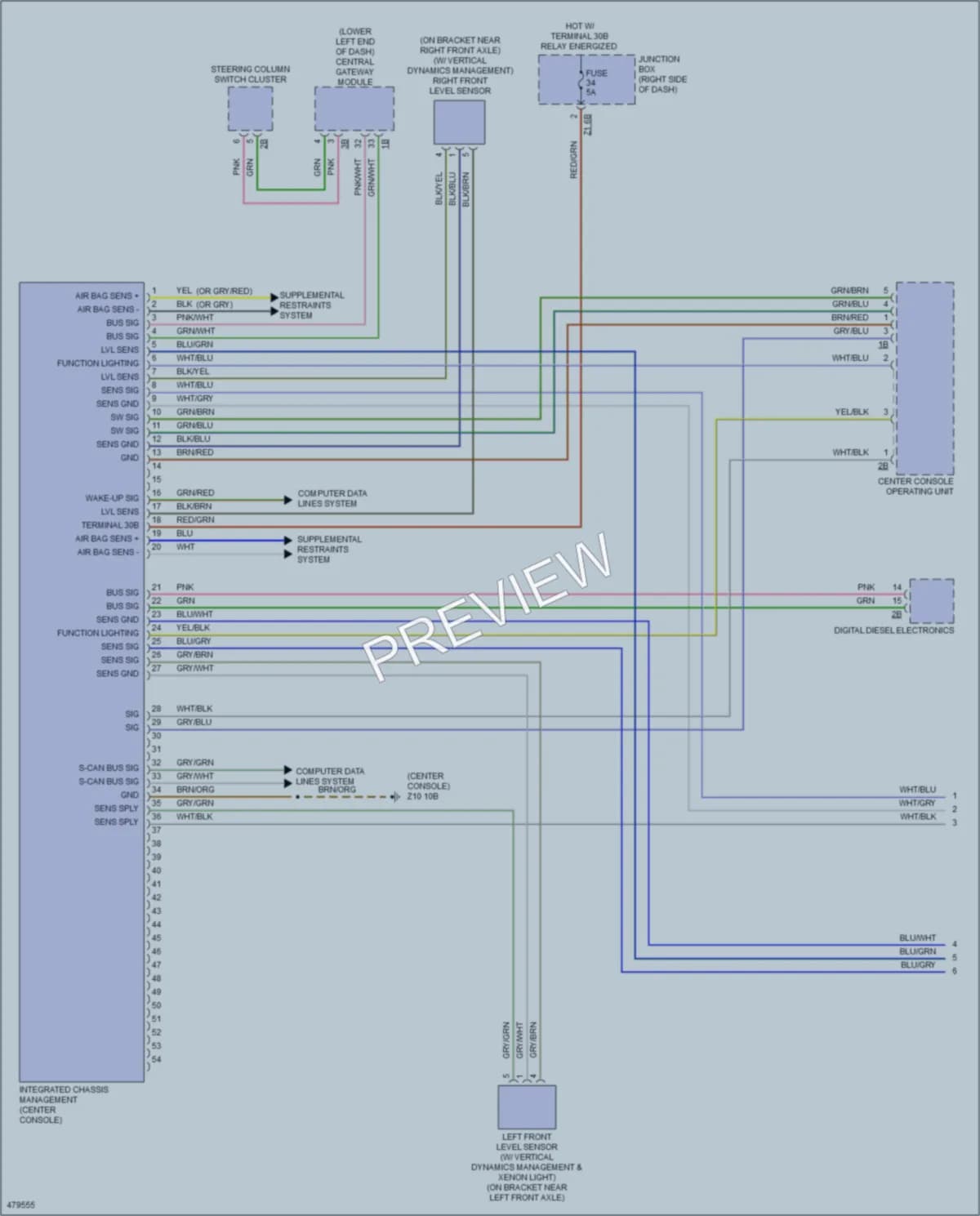 2015 BMW 740Ld Electronic Suspension wiring diagram preview