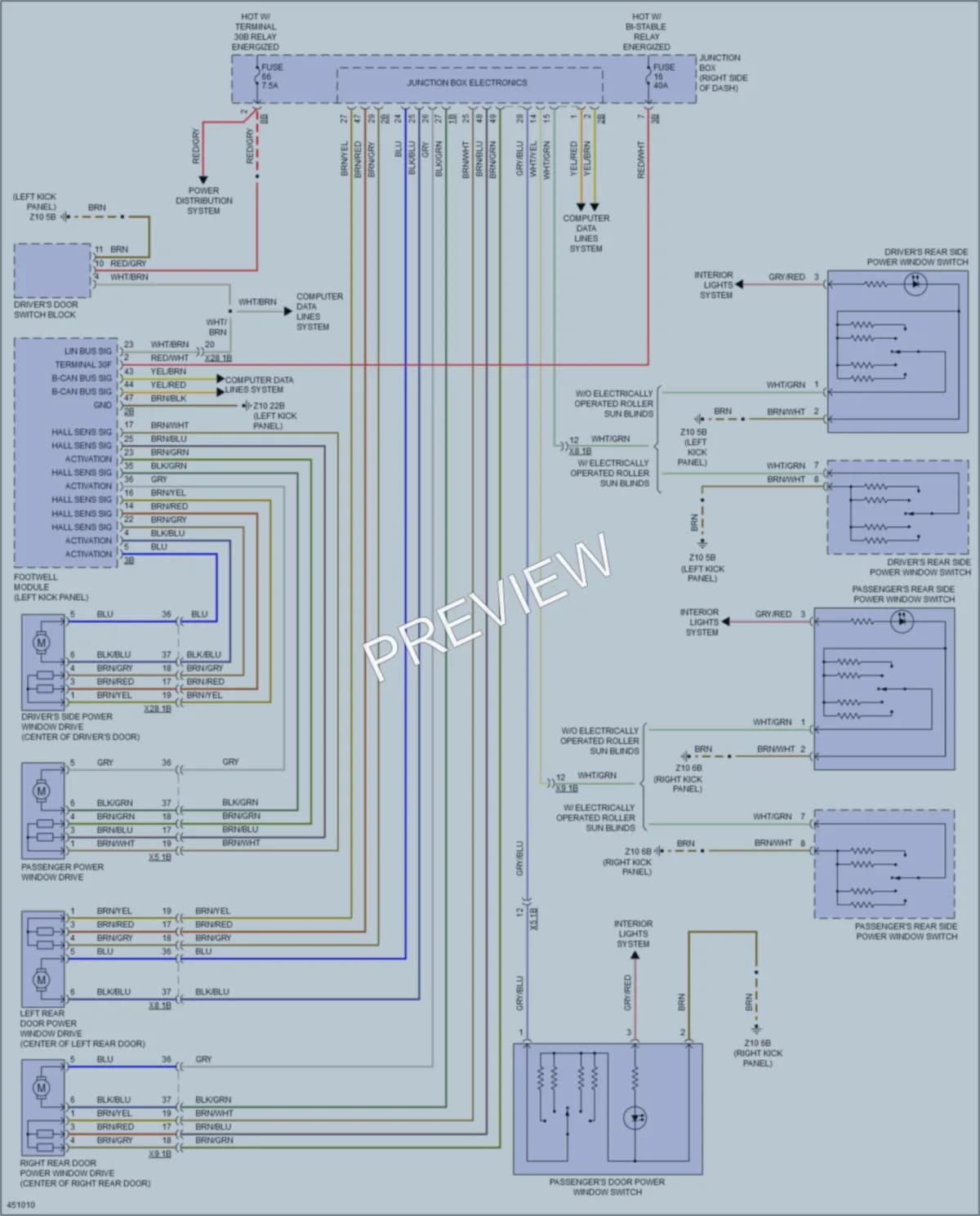 2015 BMW 740Li Power Windows wiring diagram preview