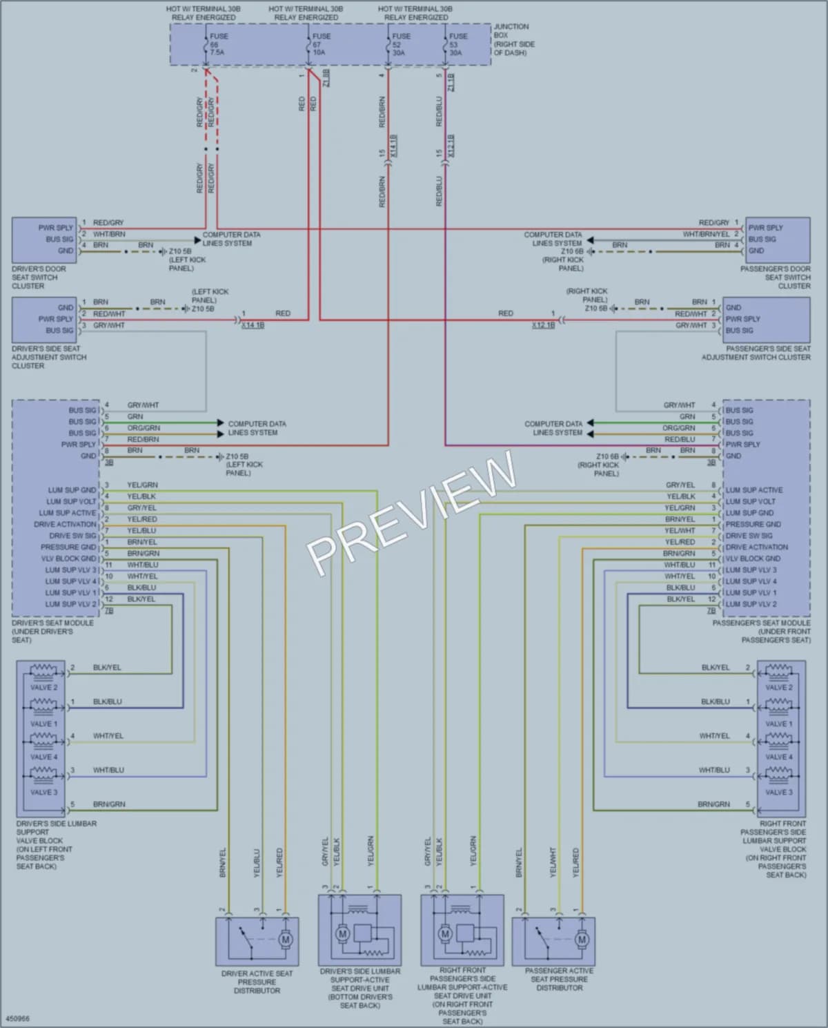 2015 BMW 760Li Power Seats wiring diagram preview