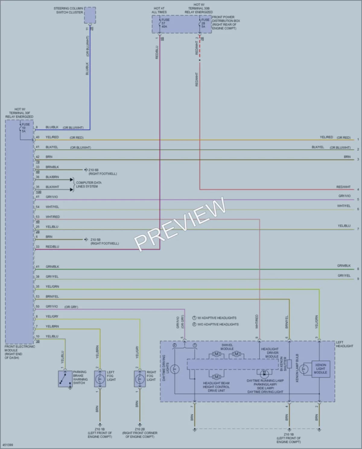 2015 BMW ActiveHybrid3 Headlights wiring diagram preview