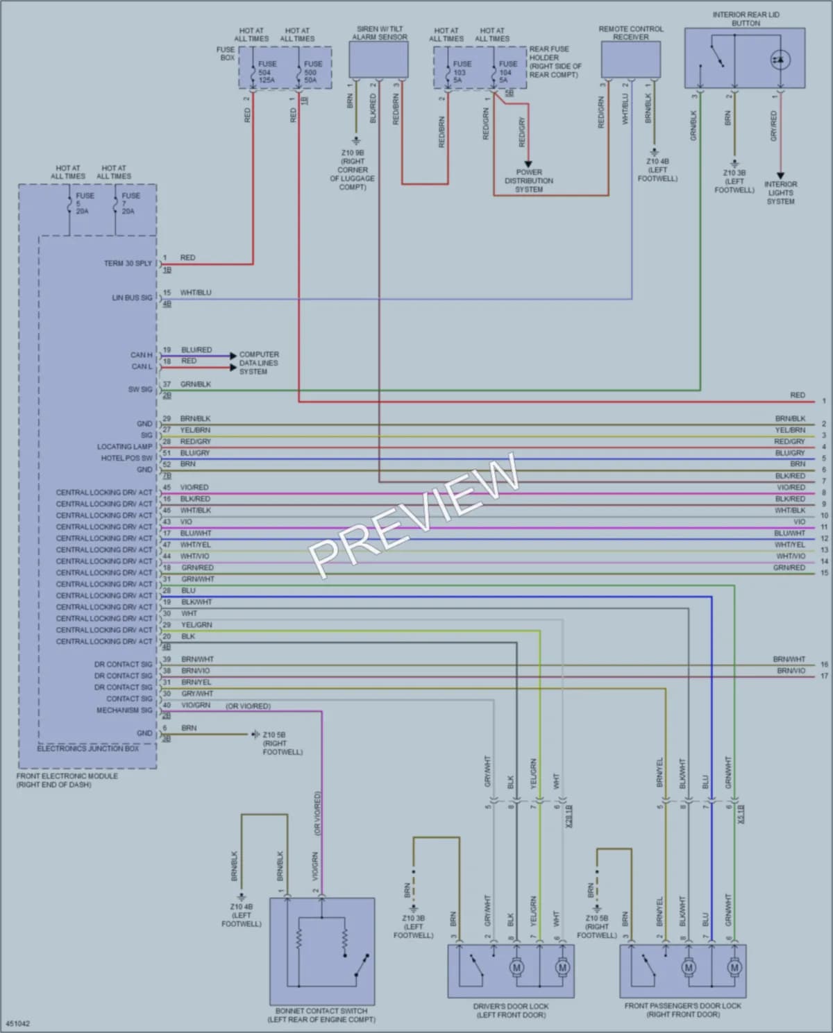 2015 BMW ActiveHybrid3 Power Door Locks wiring diagram preview