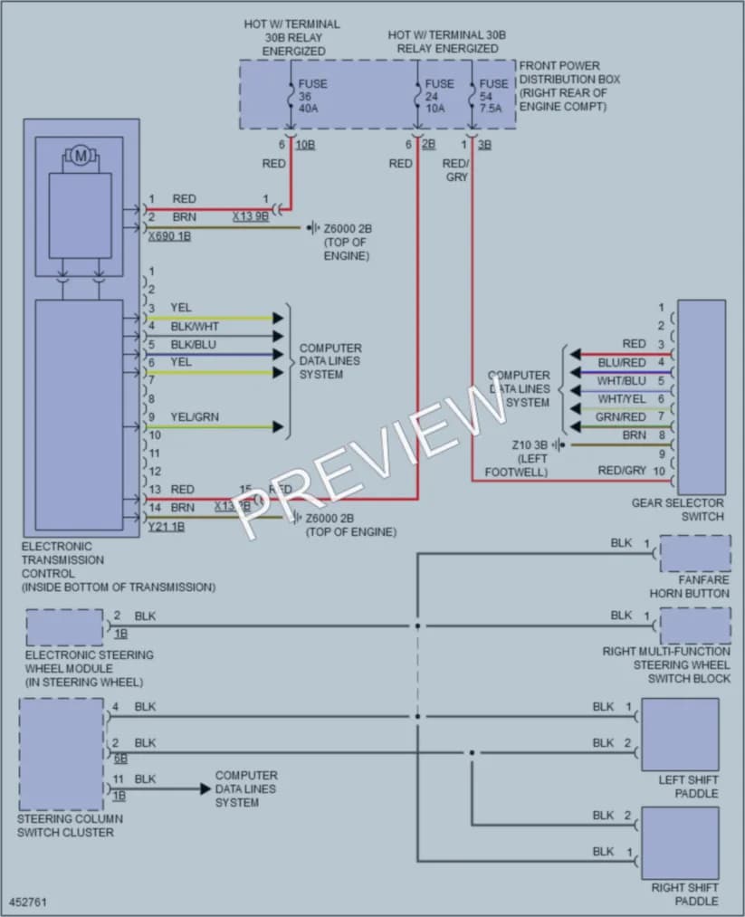 2015 BMW ActiveHybrid3 Transmission wiring diagram preview