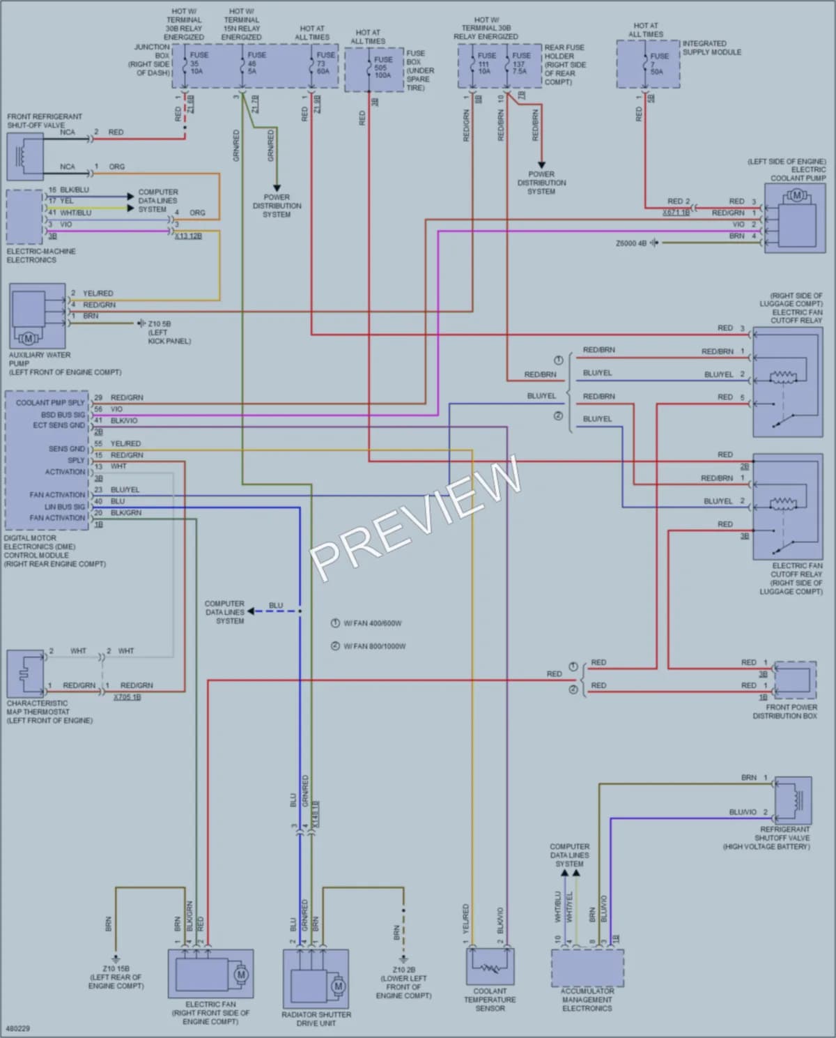 2015 BMW ActiveHybrid5 Cooling Fan wiring diagram preview