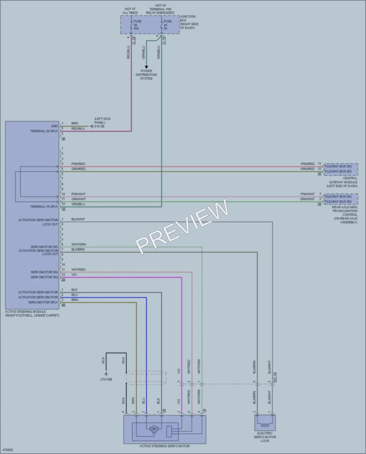 2015 BMW ActiveHybrid5 Electronic Power Steering wiring diagram preview