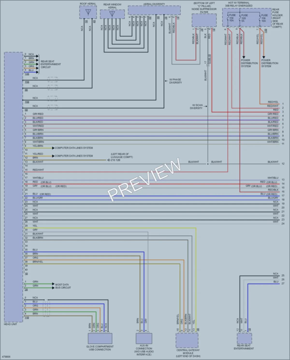 2015 BMW ActiveHybrid5 Radio wiring diagram preview