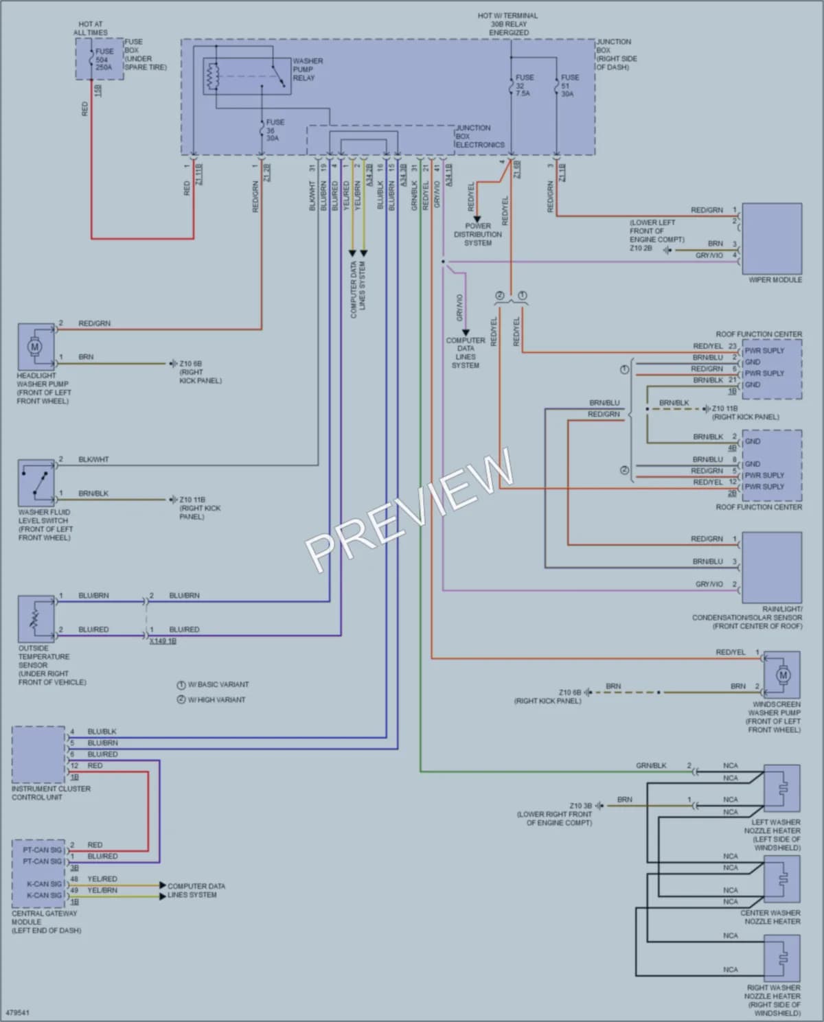 2015 BMW ActiveHybrid5 Wiper Washer wiring diagram preview