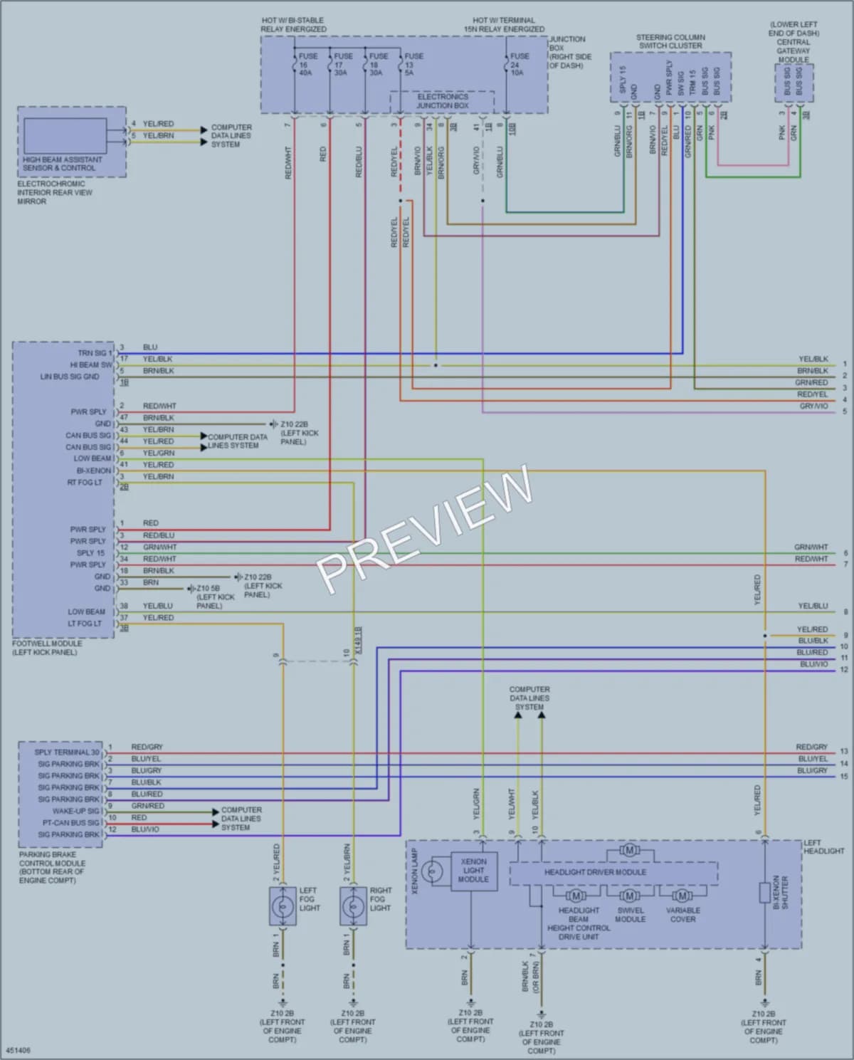 2015 BMW ActiveHybrid7 Headlights wiring diagram preview