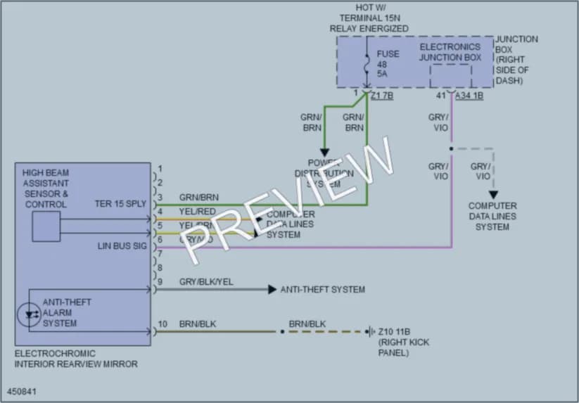 2015 BMW ActiveHybrid7 Power Mirrors wiring diagram preview