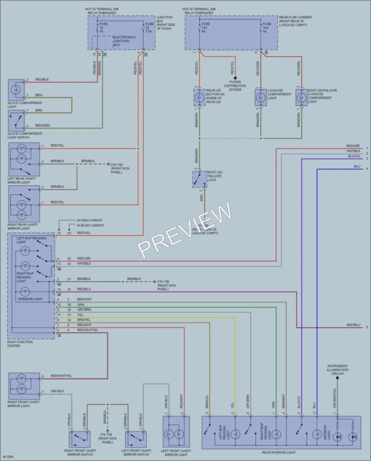 2015 BMW AlpinaB7 Interior Lights wiring diagram preview