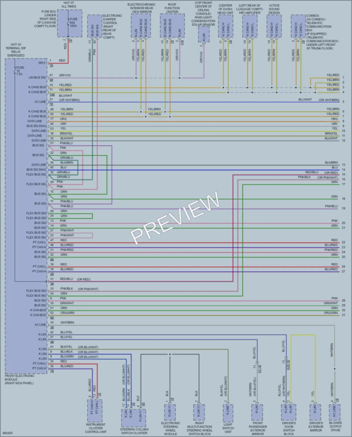 2015 BMW M235i Computer Data Lines wiring diagram preview