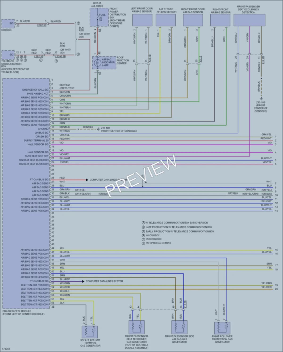 2015 BMW M235i Supplemental Restraints wiring diagram preview