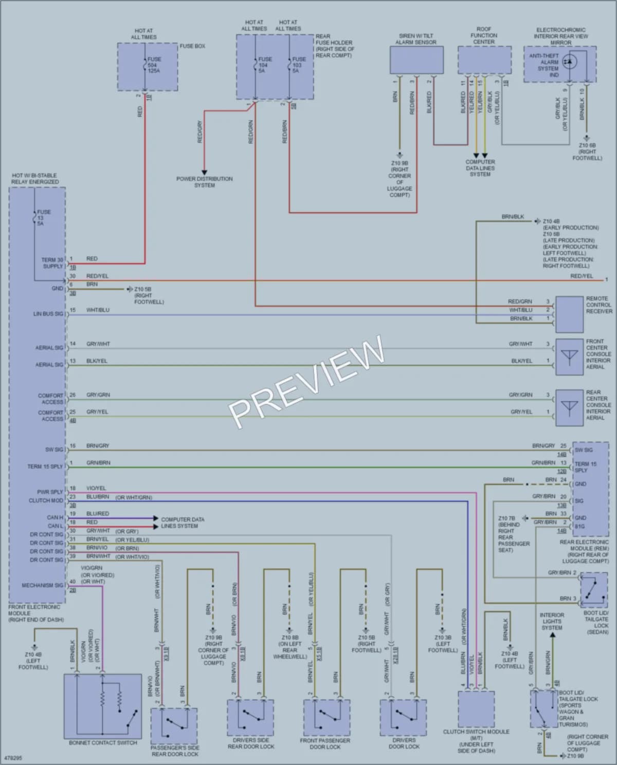 2015 BMW M3 Anti Theft wiring diagram preview