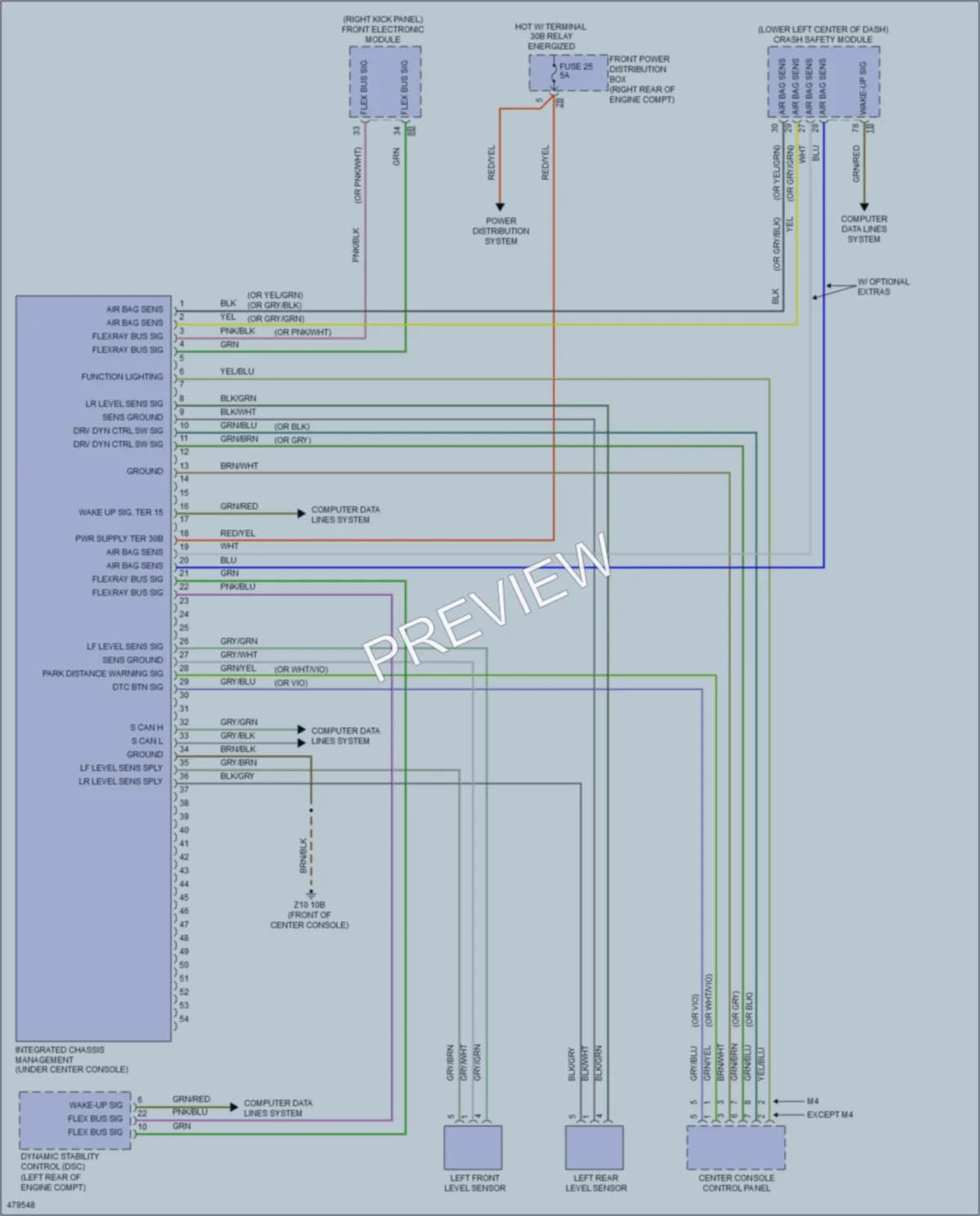 2015 BMW M4 Electronic Suspension wiring diagram preview