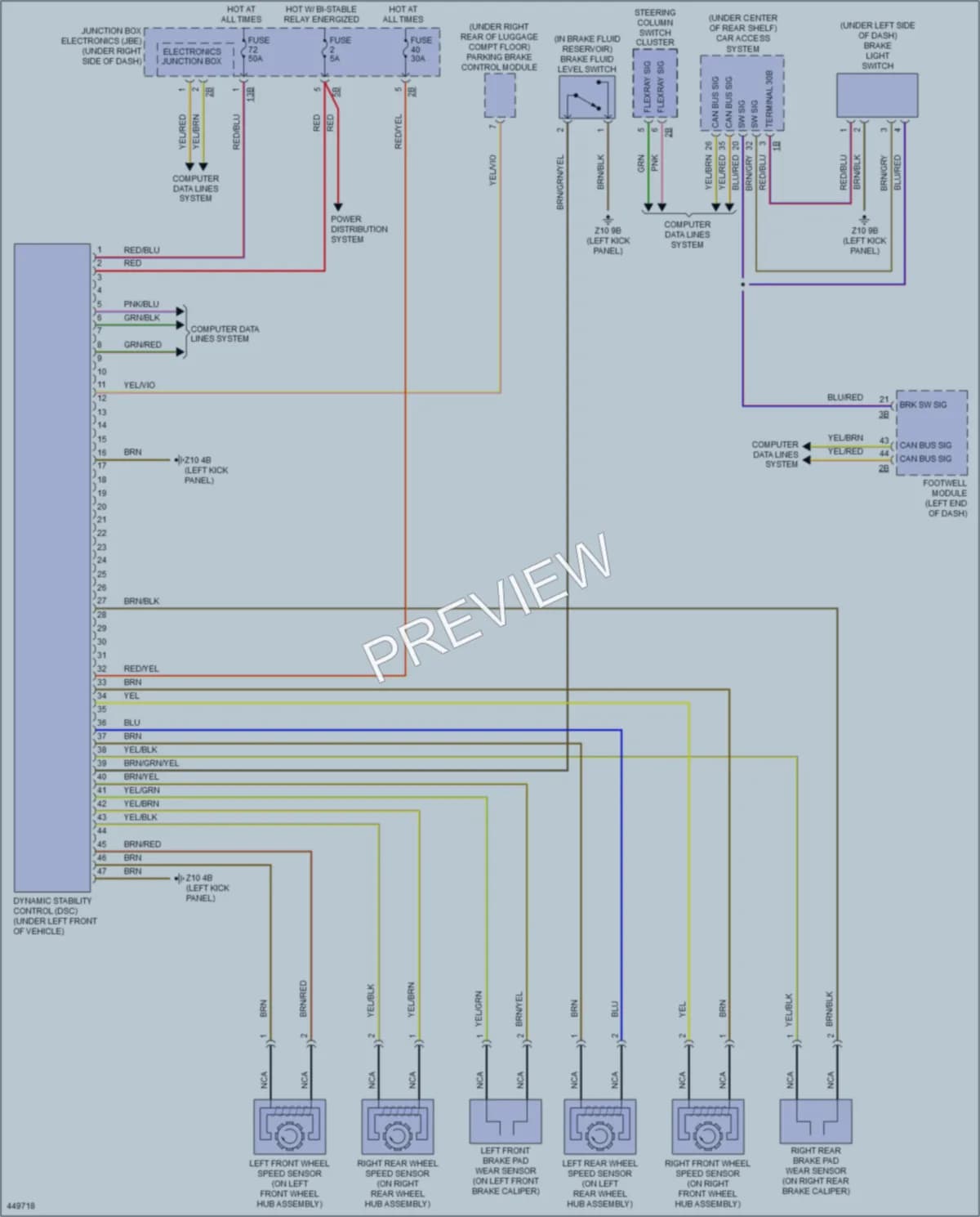 2015 BMW M6 Anti Lock Brakes wiring diagram preview
