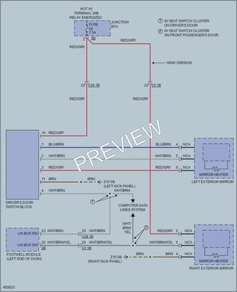 2015 BMW M6 Defoggers wiring diagram preview