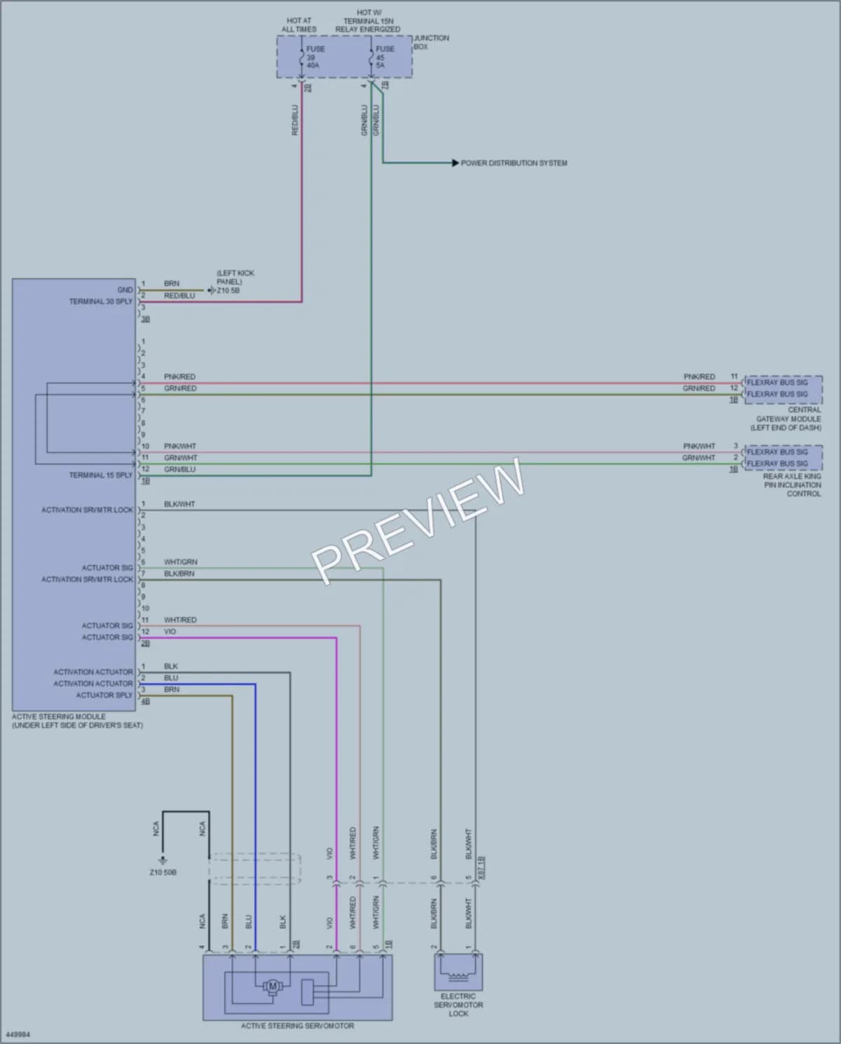 2015 BMW M6 Electronic Power Steering wiring diagram preview