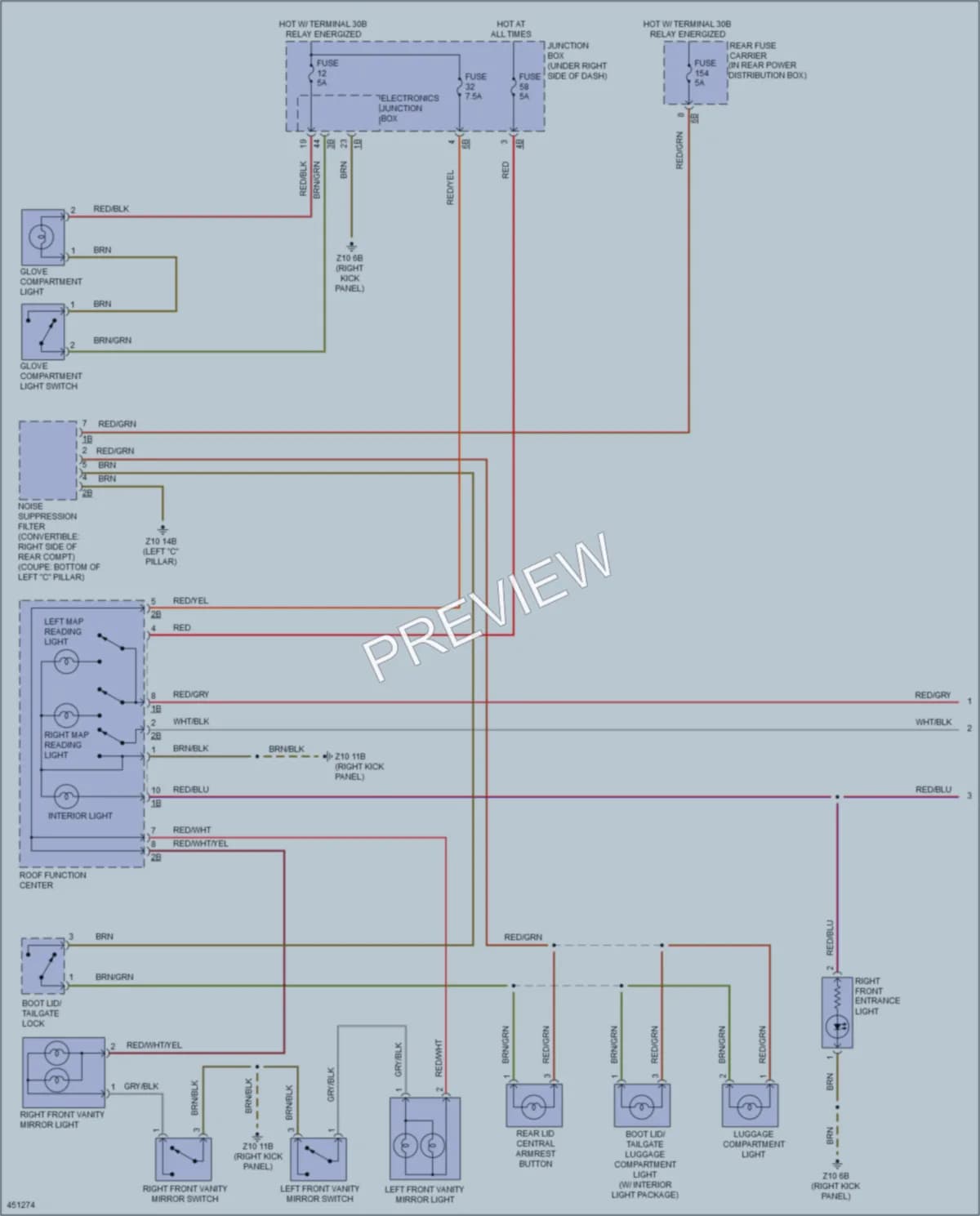 2015 BMW M6 Interior Lights wiring diagram preview