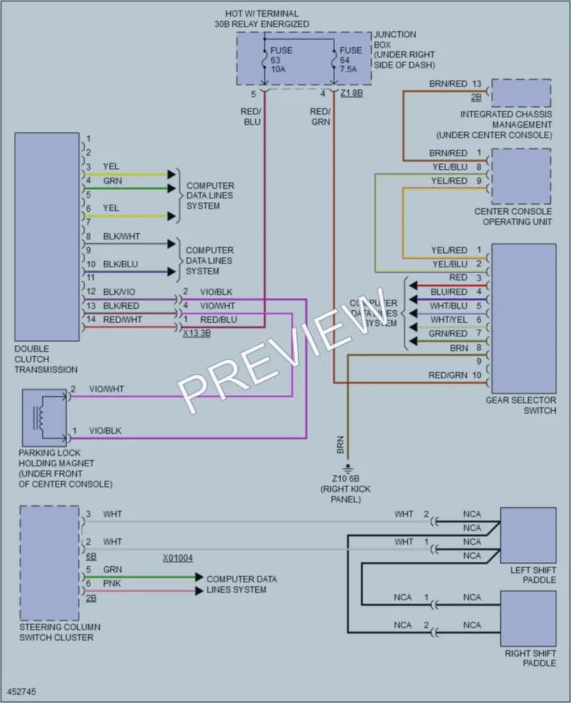 2015 BMW M6GranCoupe Transmission wiring diagram preview