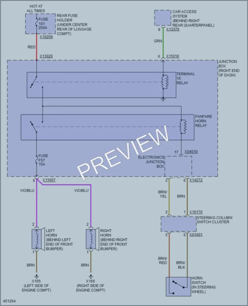 2015 BMW X1 Horn wiring diagram preview