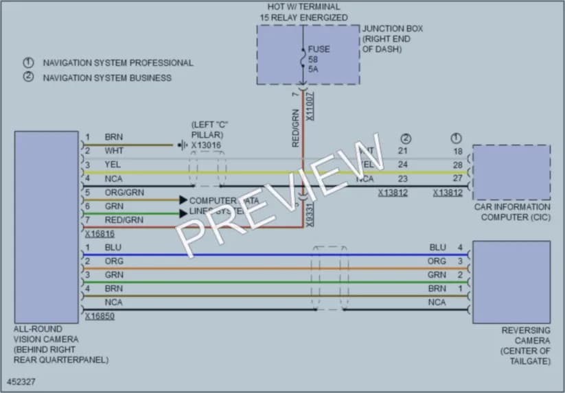 2015 BMW X1 Navigation wiring diagram preview