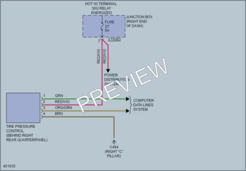 2015 BMW X1 Warning Systems wiring diagram preview