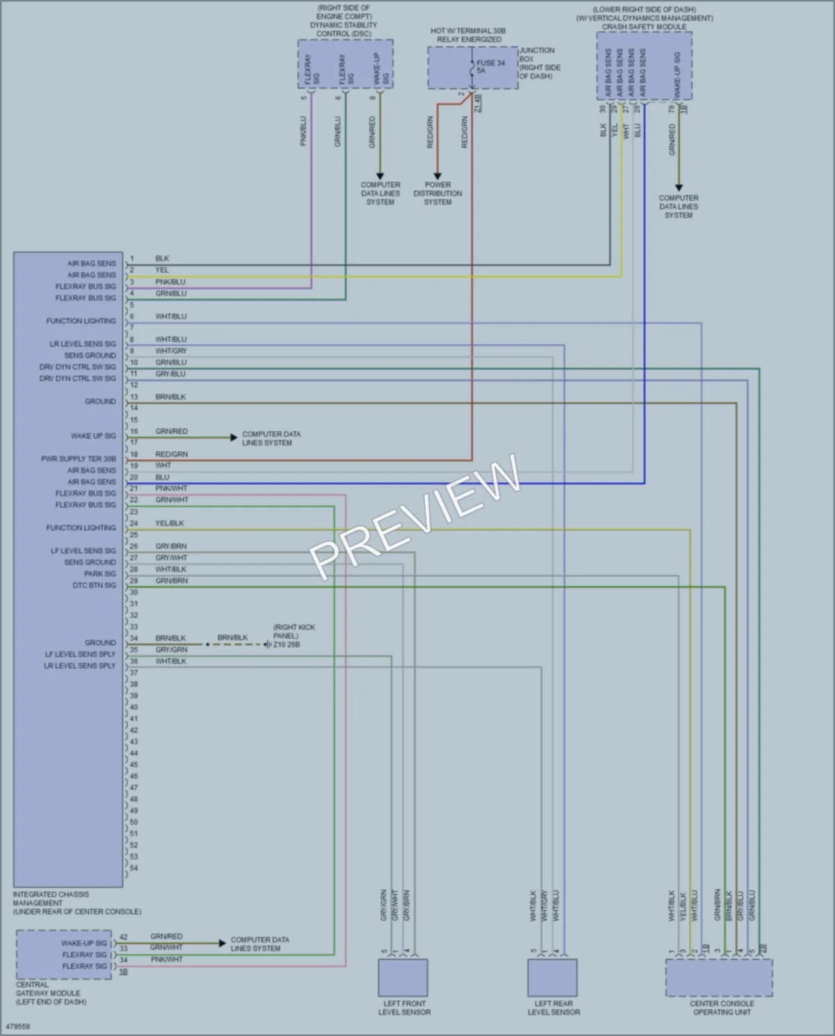 2015 BMW X4 Electronic Suspension wiring diagram preview