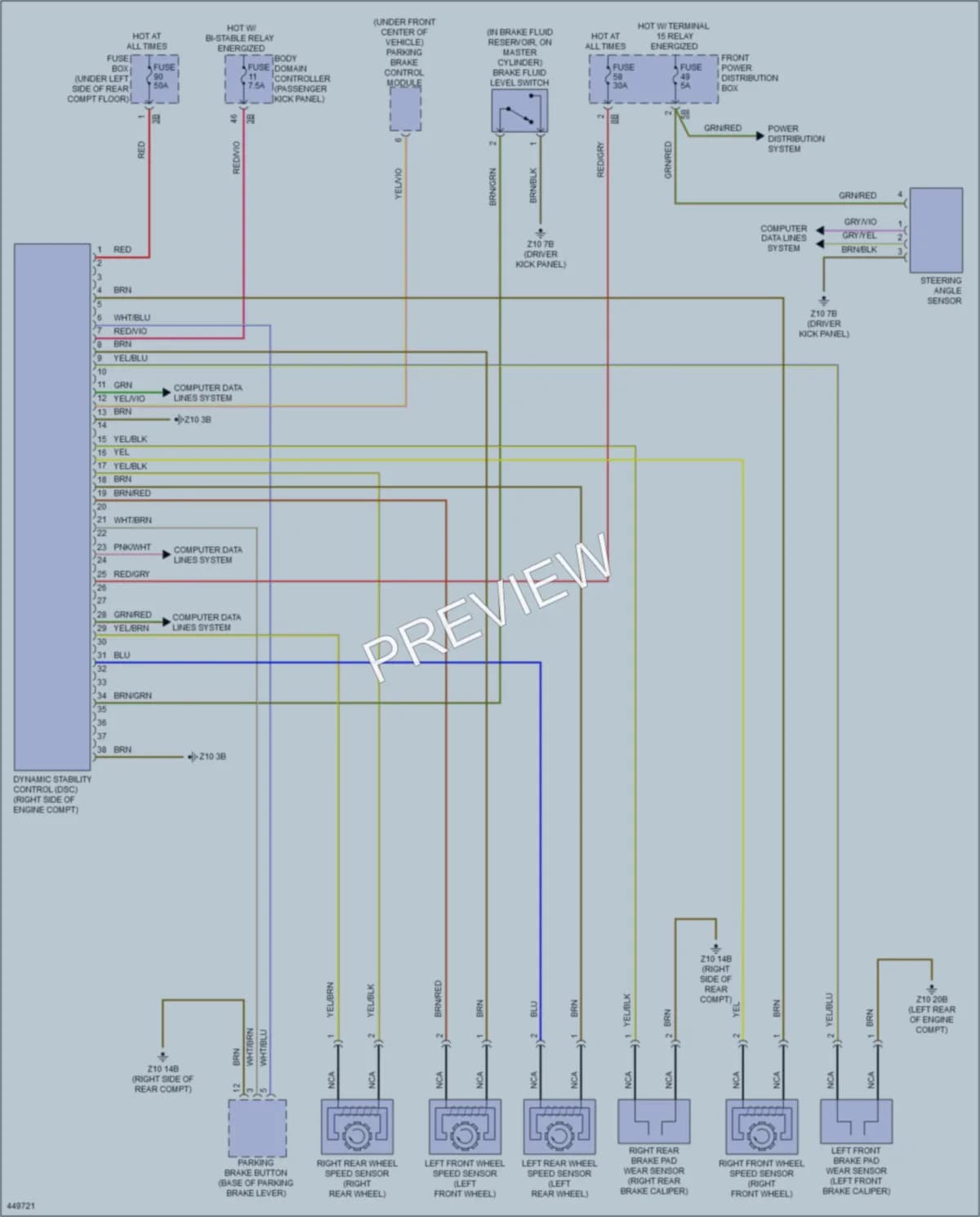 2015 BMW X5 Anti Lock Brakes wiring diagram preview