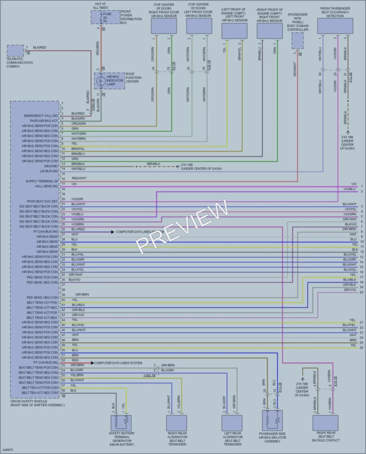 2015 BMW X5 Supplemental Restraints wiring diagram preview