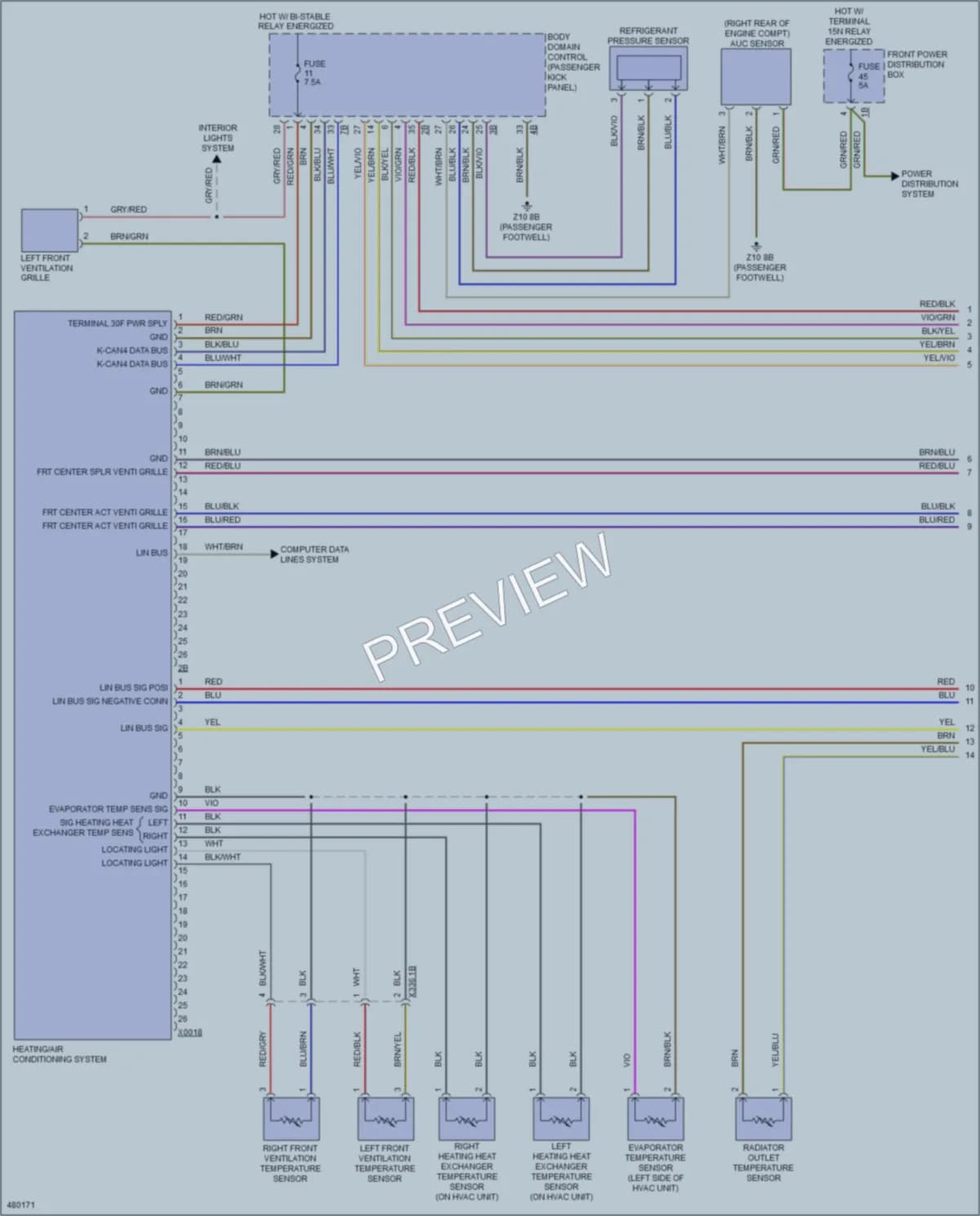 2015 BMW X5M Air Conditioning wiring diagram preview