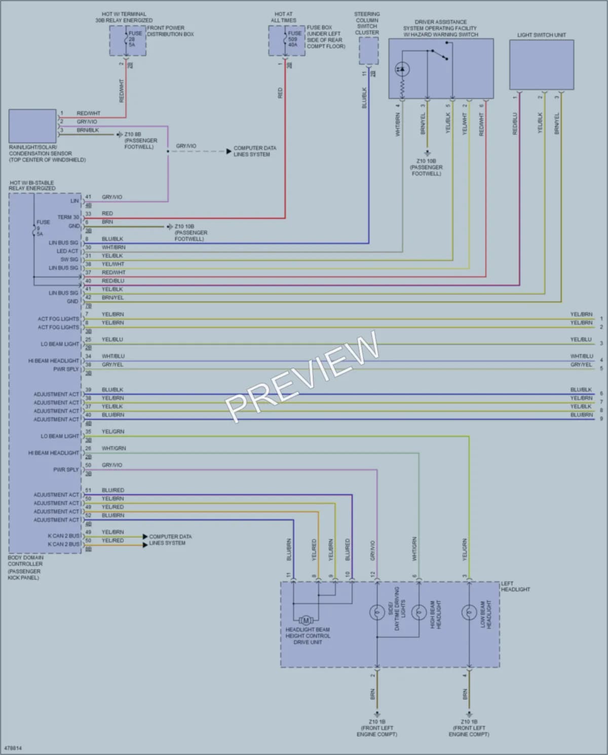 2015 BMW X5M Headlights wiring diagram preview