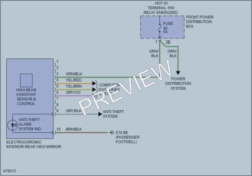 2015 BMW X5M Power Mirrors wiring diagram preview