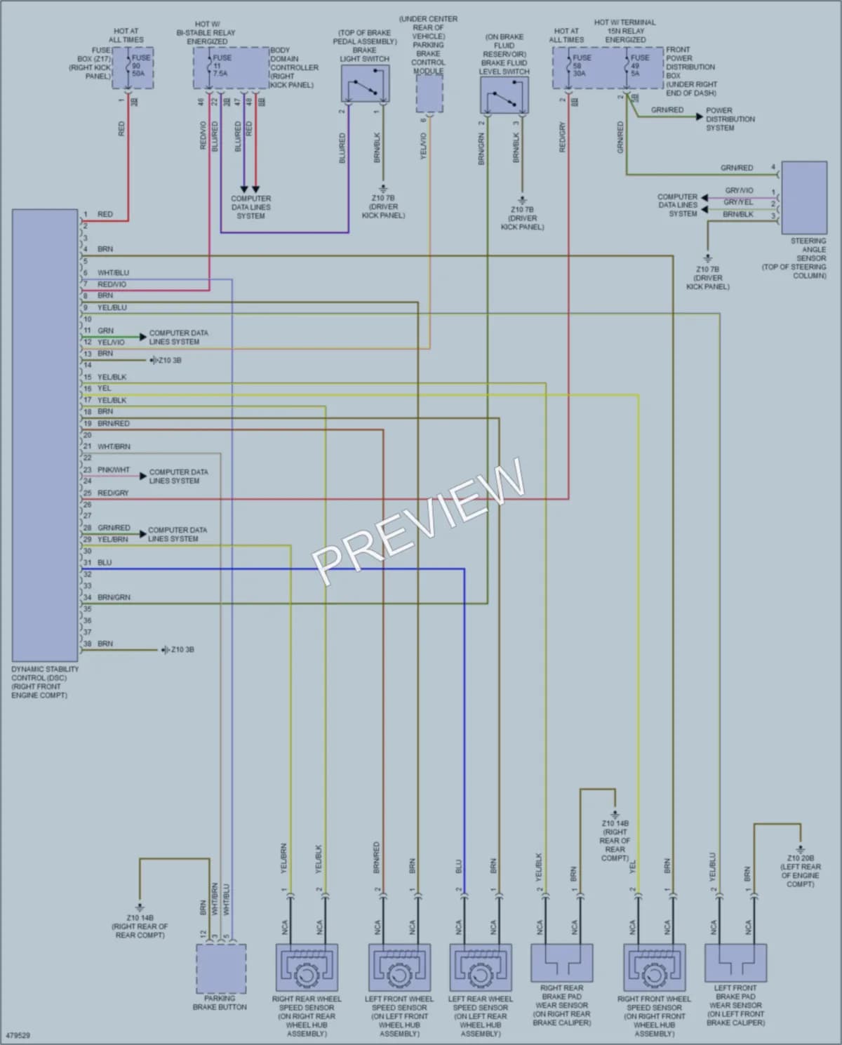 2015 BMW X6 Anti Lock Brakes wiring diagram preview