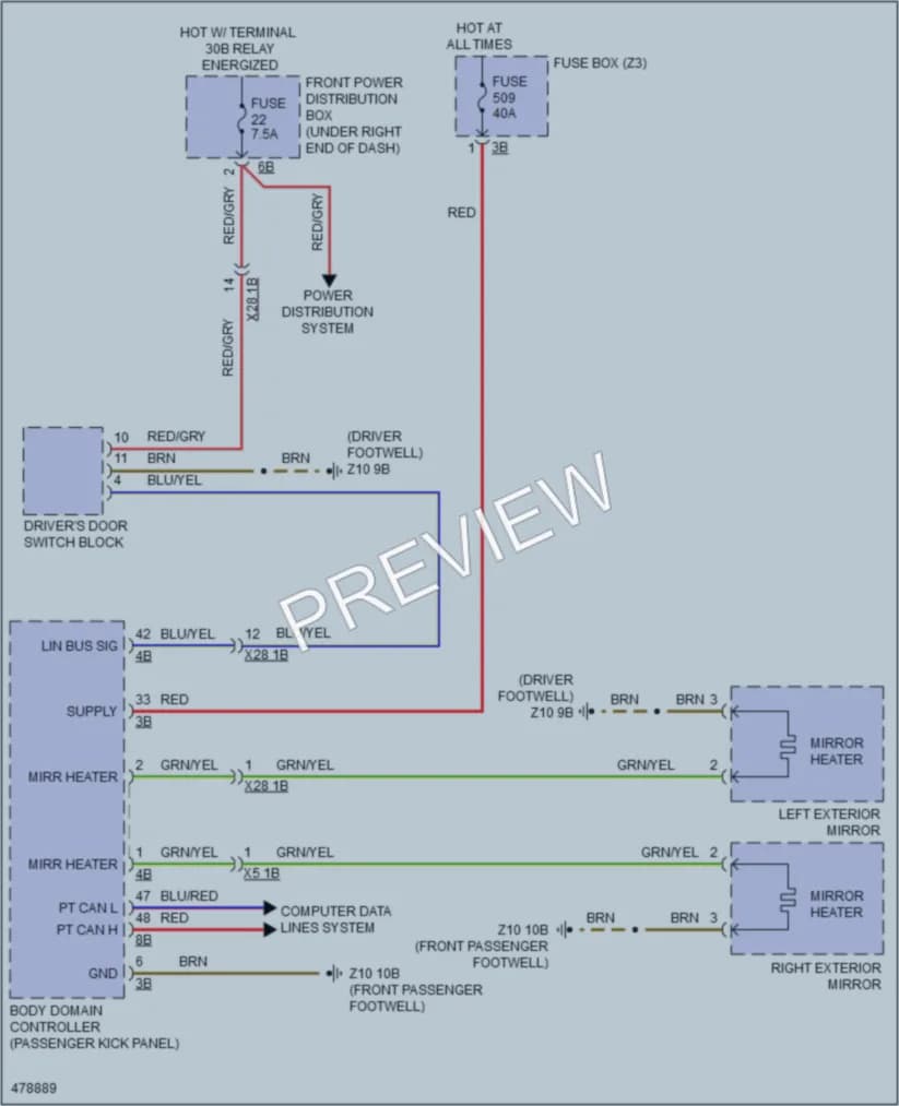 2015 BMW X6 Defoggers wiring diagram preview